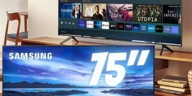[SUBMARINO] Samsung Smart Tv 75″ Uhd 4k 75au7700, Processador Crystal 4k, Tela Sem Limites, Visual Livre De Cabos, Alexa Built In