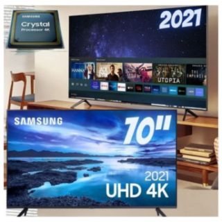 [SUBMARINO] Samsung Smart Tv 70″ Uhd 4k 70au7700, Processador Crystal 4k, Tela Sem Limites, Visual Livre De Cabos, Alexa Built In