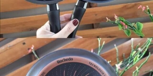 [MAGAZINE] Conjunto de Frigideiras Antiaderente Rochedo – de Alumínio Limpa Fácil Preto 2 Peças