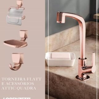 [MAGAZINE] Torneira para Banheiro ¼ de Volta Lorenzetti Flatt – Bica Alta Com Acessórios
