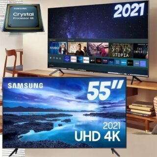 [SHOPTIME] Samsung Smart Tv 55″ Uhd 4k 55au7700, Processador Crystal 4k, Tela Sem Limites, Visual Livre De Cabos, Alexa Built In