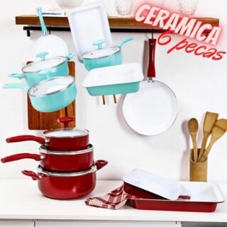 [SHOPTIME] Jogo de Panelas 6 Peças Ceramic Chef – Classic Home
