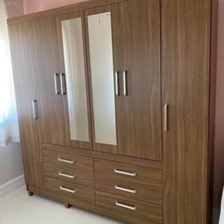 [MAGAZINE] Guarda-roupa Casal com Espelho 6 Portas – 6 Gavetas Demóbile Paris II (3 Cores)