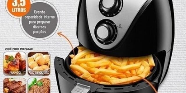 [PONTO] Fritadeira Mondial Sem Óleo Air Fryer Family Preta IV – AF-30i 3,5 Litros