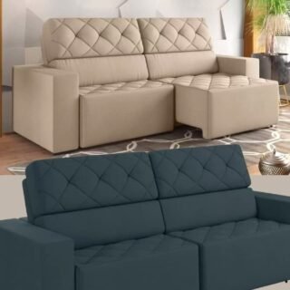 [MAGAZINE] Sofá Retrátil Reclinável 4 Lugares Suede Veludo – Jacarta BestHouse