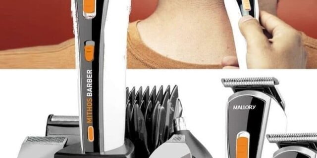 [PONTO] Aparador de Pelos Mallory Mithos Barber 9 em 1 Preto/branco – Bivolt