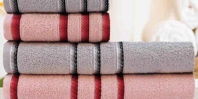 [CASAS BAHIA] Jogo de Toalhas 5 Peças Banhão + Rosto Algodão Appel – Classic Rosa Cinza