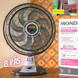 [CARREFOUR] Ventilador de Mesa Mondial Turbo Force Repelente Pastilha VT-RP-03-8P-NP 40cm 8 Pás 3 Velocidades *só110v*