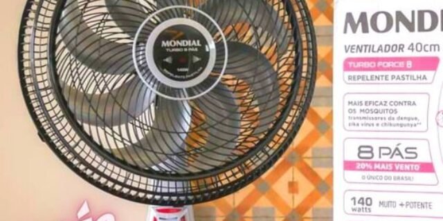 [CARREFOUR] Ventilador de Mesa Mondial Turbo Force Repelente Pastilha VT-RP-03-8P-NP 40cm 8 Pás 3 Velocidades *só110v*