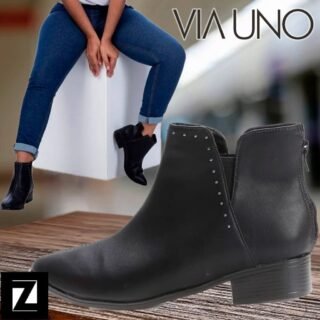 [ZATTINI] Bota Cano Curto VIA UNO Básica Prespontos Feminina – Preto