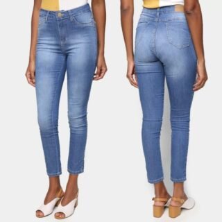 [MAGAZINE] Calça Jeans Skinny Ecxo Barra Desfiada Cintura Média Feminina