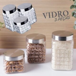 [AMERICANAS] Conjunto De Potes De Vidro 3 Peças 550 Ml / 875 Ml / 1175 Ml – La Cuisine