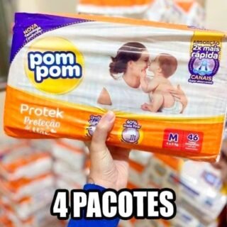 [MAGAZINE] Kit Fraldas Pom Pom Protek Proteção de Mãe 4 Pacotes
