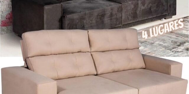 [MAGAZINE] Sofá Retrátil Reclinável 4 Lugares Tecido Nylon – Quebec Berflex