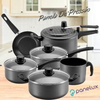 [SUBMARINO] Conjunto De Panelas Antiaderente C/ Panela De Pressão – 6 Peças – Panelux