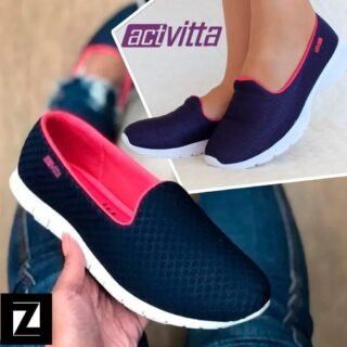 [ZATTINI] Sapatilha Actvitta Têxtil Feminina – Marinho