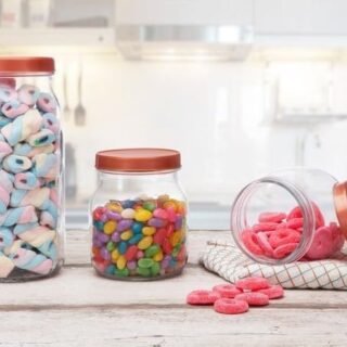 [MAGAZINE] Jogo de Potes de Vidro Ruvolo com Tampa – Style 3 Peças