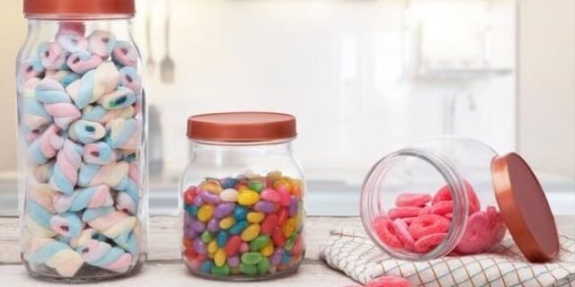 [MAGAZINE] Jogo de Potes de Vidro Ruvolo com Tampa – Style 3 Peças