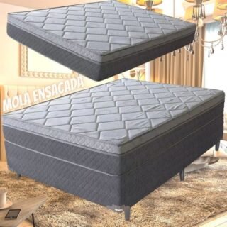 [MAGAZINE] Cama Box Casal (Box + Colchão) Umaflex – Mola Ensacada 54cm New Zurique