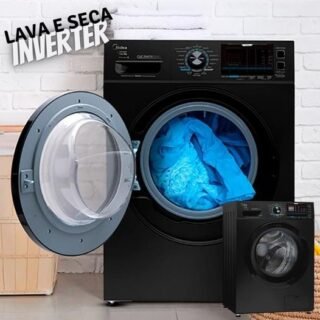 [AMERICANAS] Lava e Seca Midea 11Kg Storm Wash Inverter Tambor 4D Preta LSE11P2