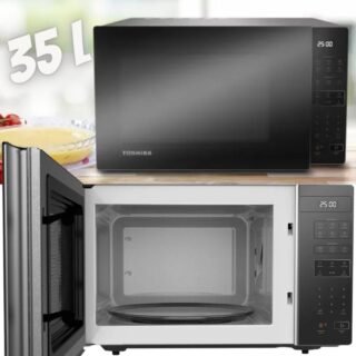 [SUBMARINO] Micro-Ondas Toshiba 35 Litros Smartplate Cinza Com Porta Espelhada Em35pa