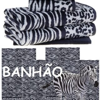 [SHOPTIME] Jogo De Banhão Zebra Branco/preto 5 Peças – Casa & Conforto By Buddemeyer