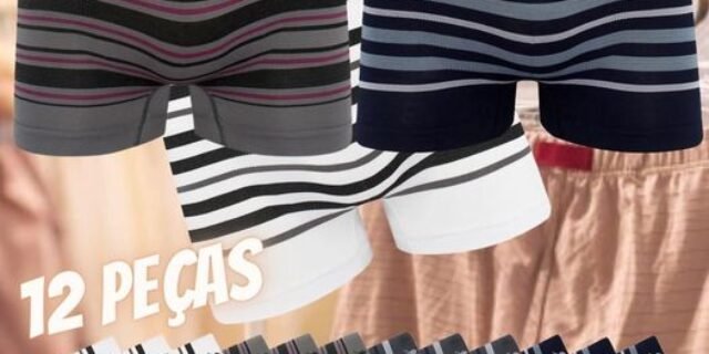 [AMERICANAS] Kit 12 cuecas sem costura listrada polo wear sortido