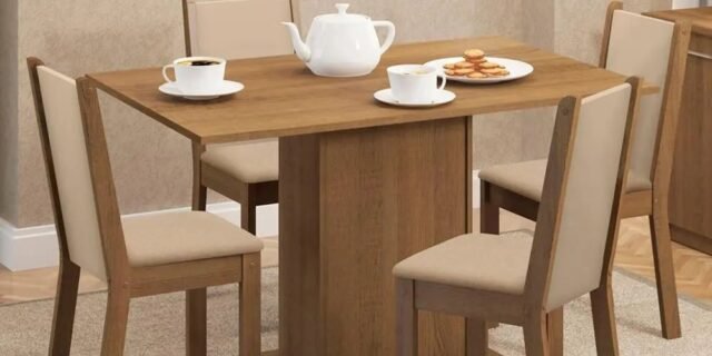 [MAGAZINE] Conjunto Sala de Jantar Madesa Talita Mesa Tampo de Madeira com 4 Cadeiras