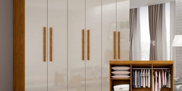 [MAGAZINE] Guarda-Roupa Casal Malibu 6 PT Imbuia e Off White – Rufato