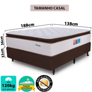 [AMERICANAS] AME com 50% de volta: Cama Box Colchão Casal Sensation Premium Mola Ensacada com pillow Top Macio de Espuma HiperSoft + Viscoelástico bf Colchões