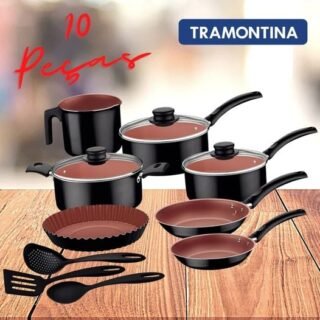 [AMERICANAS] Jogo De Panelas Turim 10 Peças Tramontina Antiaderente Starflon Max Preto