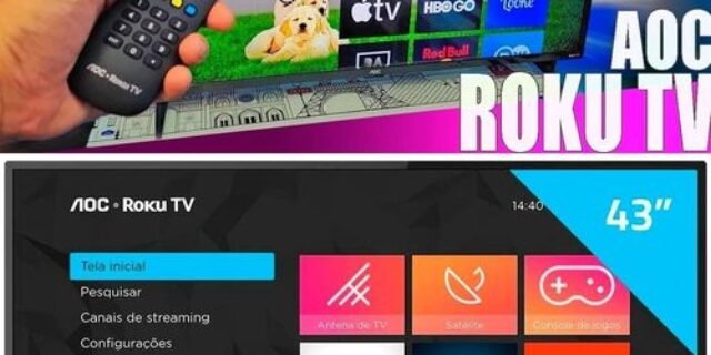 [AMERICANAS]Smart TV AOC Roku LED 43” 43S5195/78 com Wi-Fi Full HD 3 HDMI 1 USB com Controle Remoto com atalhos Roku Mobile Miracast