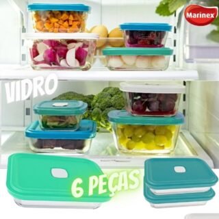 [AMERICANAS] Conjunto de Potes de Vidro 6 Peças de 750ml Colorido Facilita Vap com Tampa da Nadir Figueiredo