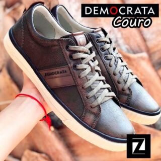 [ZATTINI] Sapatênis Couro Democrata Otto Masculino – Marrom Escuro