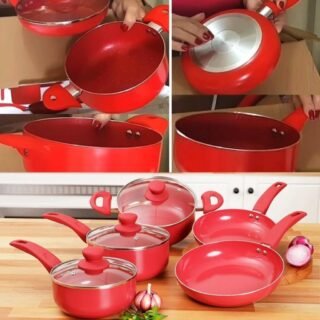 [SHOPTIME] Jogo de Panelas Color Day 5 peças Vermelha – La Cuisine