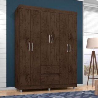 [MAGAZINE] Guarda-roupa Solteiro 6 Portas 2 Gavetas – Araplac Exclusive 620-77