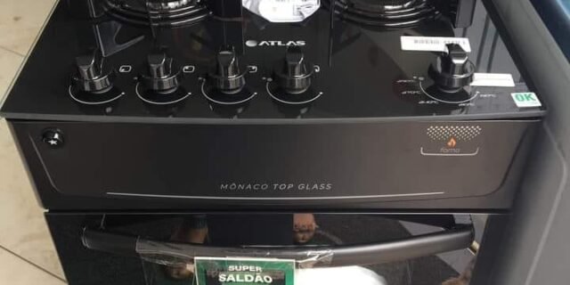 [MAGAZINE] Fogão 4 Bocas Mesa de Vidro Atlas Preto – Acendimento Automático Mônaco Top Glass