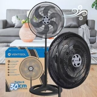 [MAGAZINE] Ventilador de Coluna Ventisol Premium Turbo 30cm – 6 Pás 3 Velocidades Preto 110V