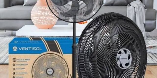 [MAGAZINE] Ventilador de Coluna Ventisol Premium Turbo 30cm – 6 Pás 3 Velocidades Preto 110V