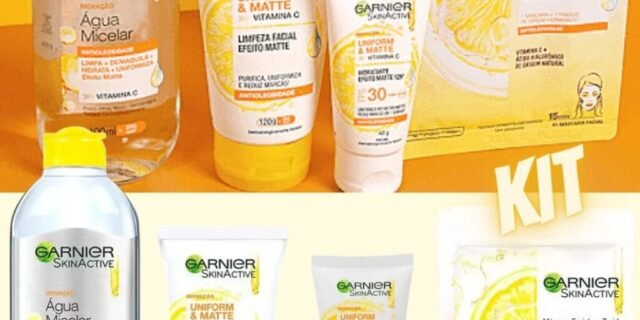 [MAGAZINE] Água Micelar Garnier + Sabonete Facial Skin – Active + Creme Hidratante Facial + Máscara Facial