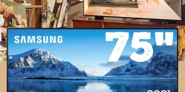 [FAST SHOP] Samsung Smart TV Crystal UHD 4K 75”, Tela sem Limites, Visual Livre de Cabos, Alexa e Wi-Fi – 75AU8000