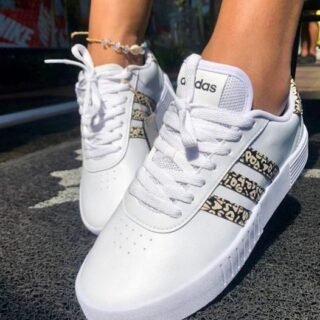 [NETSHOES] Tênis Adidas Court Bold Farm Feminino – Branco+Preto