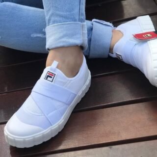 [NETSHOES] Tênis Fila Classic Court Adapter Feminino – Branco+Vermelho