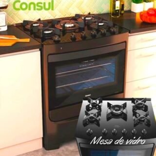 [MAGAZINE] Fogão 5 Bocas Mesa de Vidro Consul Preto – Acendimento Automático CFS5VAE