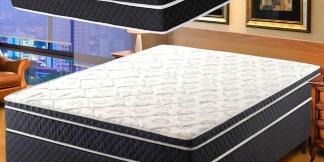 [CASAS BAHIA] Cama Box Casal Umaflex New Dubai com Molas Ensacadas 64x138x188cm – Preto/Branco
