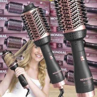 [CASAS BAHIA] Escova Secadora Mondial Argan ES-14 com Cabo Giratório Black Rose 1200W SÓ 110V