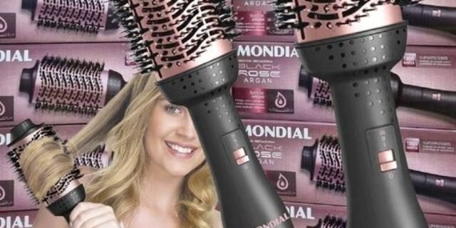 [CASAS BAHIA] Escova Secadora Mondial Argan ES-14 com Cabo Giratório Black Rose 1200W SÓ 110V