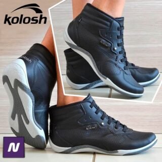 [NETSHOES] Tênis Cano Médio KOLOSH Perfuros Feminino