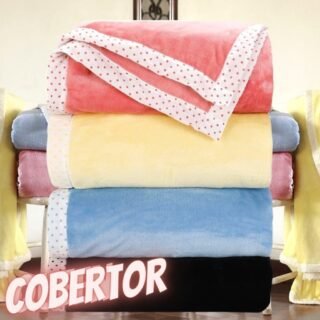 [SHOPTIME] Cobertor (4 tamanhos) Flannel Colors com Borda Poá em Percal – Casa e Conforto