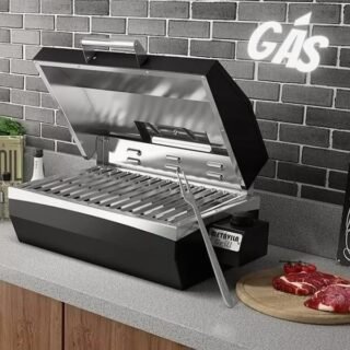 [MAGAZINE] Churrasqueira a Gás GLP de Mesa a Bafo Metávila – GS550P com Pedra Refratária e Espátula